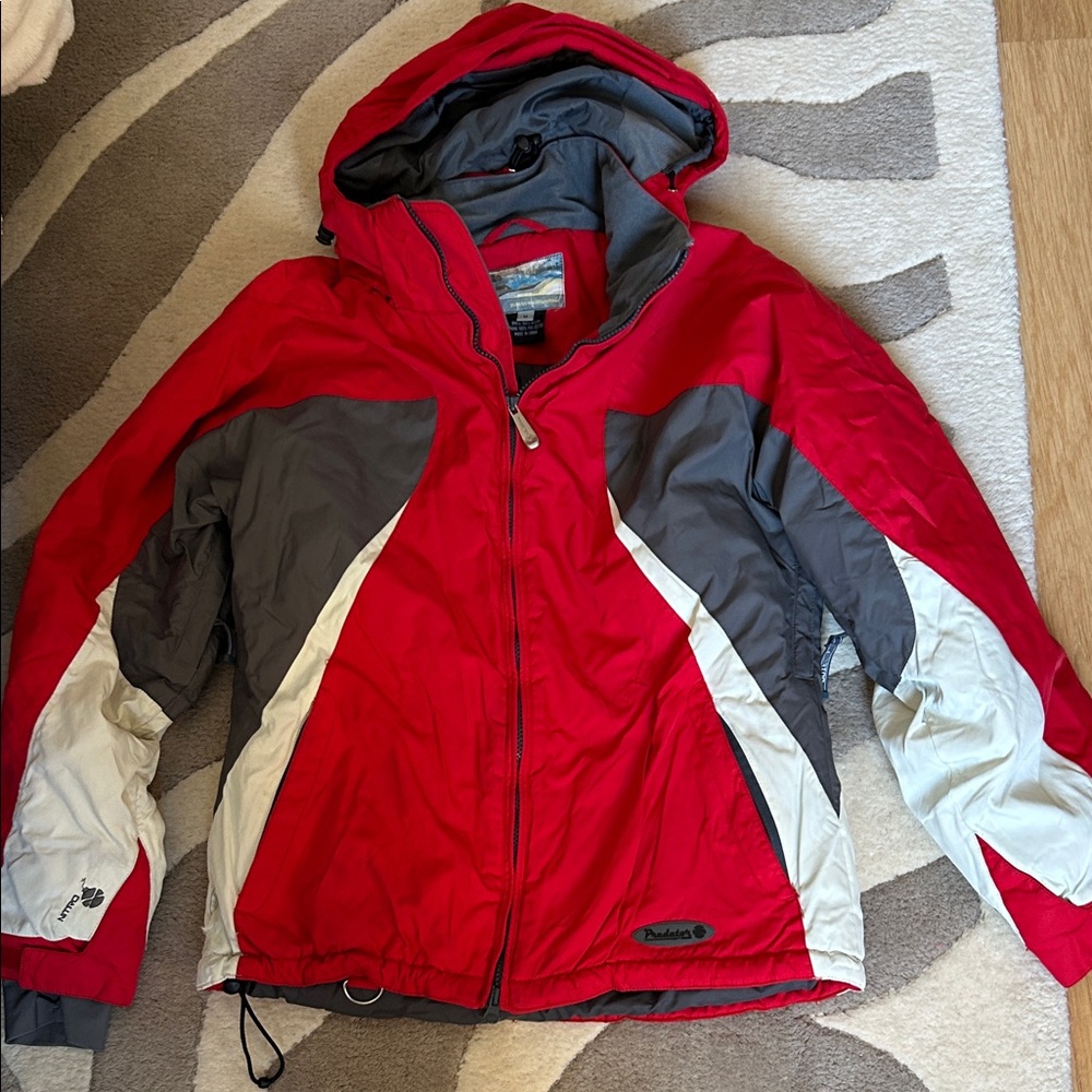 Predator Kids Red and Gray Puffer Jacket